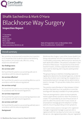 Blackhorse Way Surgery CQC Report 2017
