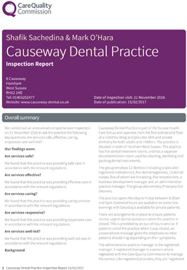 Causeway Dental Practice CQC Report 2017
